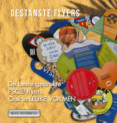 Flyers in leuke vormen! Prijzen inclusief stansvorm