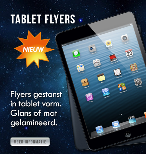 NIEUW! Flyers in de vorm van een ipad / tablet 